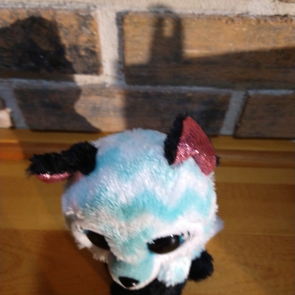 Ty Beanie Boos ATLAS the Aqua Chevron Fox Stuffed Animal - Picture 7 of 16